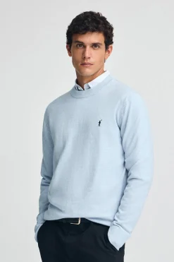 Polo Club Pulls*Pull en laine mélangée et broderie Rigby Go Bleu Clair Chiné