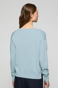 Polo Club Pulls*Pull bleu clair en maille à col en V et logo brodé Rigby Go Bleu ciel