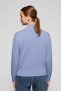 Polo Club Pulls*Pull bleu en maille à fermeture éclair partielle et Rigby Go brodé Bleu Aqua