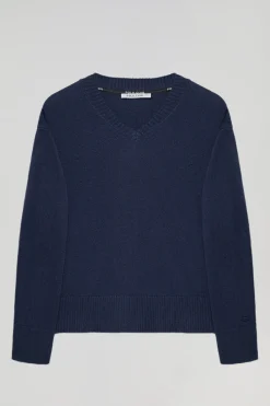 Polo Club Pulls*Pull en maille avec col en V et détail Bleu