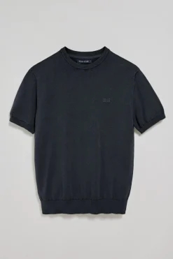 Polo Club Pulls|T-Shirts*Pull à manches courtes garment dye et logo brodé Bleu Marine