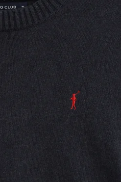 Polo Club Pulls*Pull en laine mélangée et broderie Rigby Go Bleu Marine Chiné