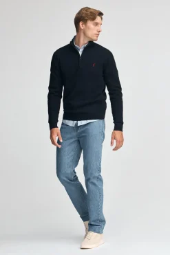 Polo Club Pulls*Pull en laine mélangée et fermeture éclair partielle avec broderie Rigby Go Bleu Marine