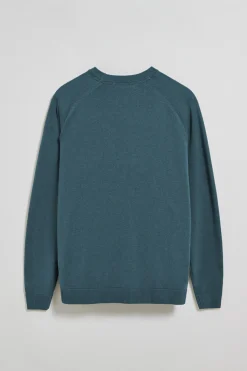 Polo Club Pulls*Pull bleu marine en lin et coton à col ras du cou et broderie Rigby Go Denim