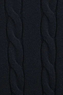 Polo Club Pulls*Pull en maille tressée en laine mélangée avec broderie Rigby Go Bleu Marine