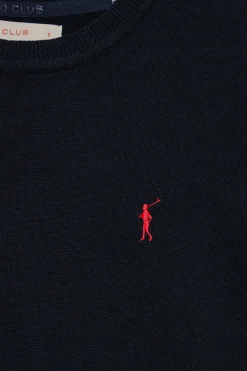 Polo Club Pulls|T-Shirts*Pull en maille à col ras du cou à manches courtes et broderie Rigby Go Bleu Marine