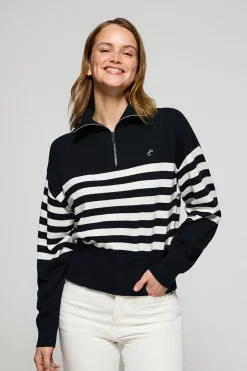 Polo Club Pulls*Pull en maille Jisoo avec un monogramme brodé Bleu Marine