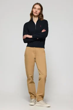 Polo Club Pulls*Pull en maille à fermeture éclair partielle et Rigby Go brodé Bleu Marine