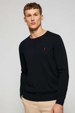 Polo Club Pulls*Pull en maille à col ras du cou et broderie Rigby Go Bleu Marine