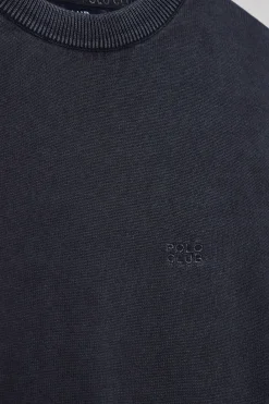 Polo Club Pulls*Pull garment dye à col ras du cou et logo brodé Bleu Marine