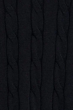Polo Club Pulls*Pull tressé à col en V avec monogramme brodé Bleu Marine