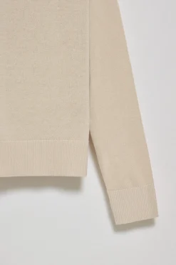 Polo Club Pulls*Pull col V en coton et lin avec monogramme brodé Beige