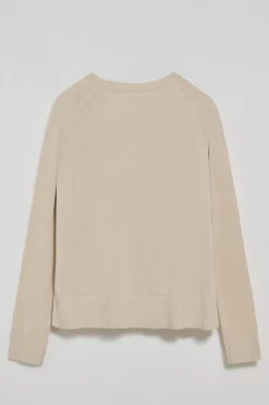 Polo Club Pulls*Pull col V en coton et lin avec monogramme brodé Beige
