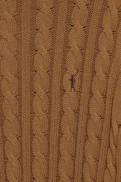 Polo Club Pulls*Pull couleur tressé à col ras du cou et broderie Rigby Go Camel