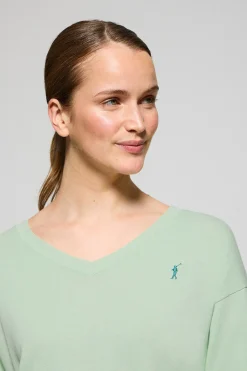 Polo Club Pulls*Pull couleur en maille à col en V et logo brodé Rigby Go Menthe