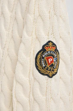 Polo Club Pulls*Pull écru à col ras du cou avec écusson nautique Beige
