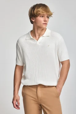 Polo Club Pulls*Pull côtelé Jay avec monogramme brodé Beige
