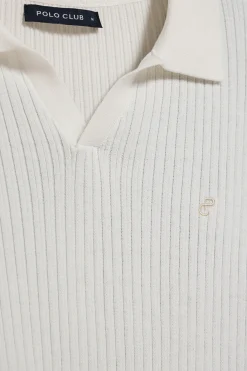 Polo Club Pulls*Pull côtelé Jay avec monogramme brodé Beige