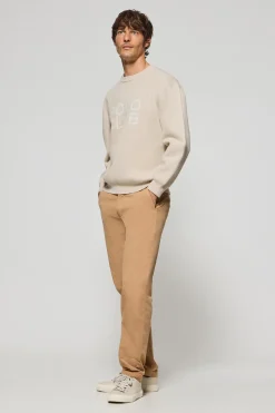 Polo Club Pulls*Pull en maille Axel avec logo sur la poitrine Beige