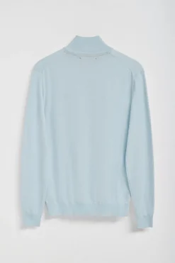 Polo Club Pulls*Pull en maille bleu clair zippé et logo brodé Rigby Go Bleu ciel