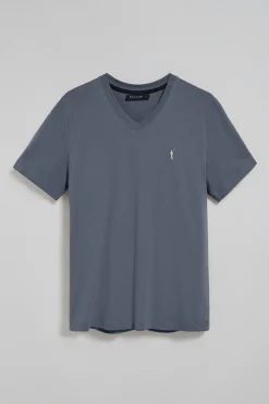 Polo Club T-Shirts*Pull en maille bleu à col en V et logo brodé Rigby Go Denim