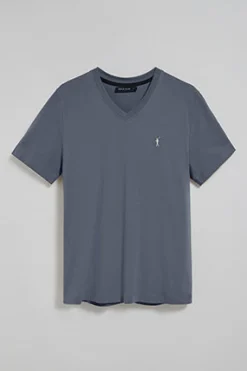 Polo Club T-Shirts*Pull en maille bleu à col en V et logo brodé Rigby Go Denim