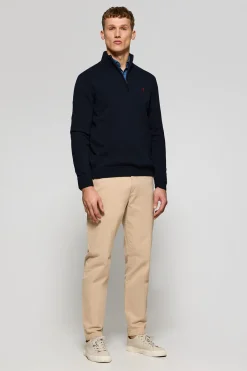 Polo Club Pulls*Pull en maille zippé et logo Rigby Go brodé Bleu Marine