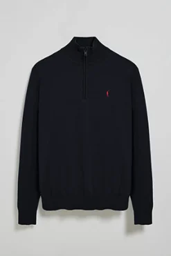 Polo Club Pulls*Pull en maille zippé et logo Rigby Go brodé Bleu Marine