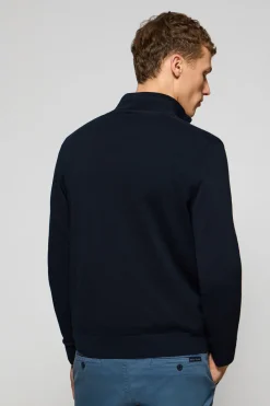 Polo Club Pulls*Pull en maille zippé et Rigby Go brodé Bleu Marine