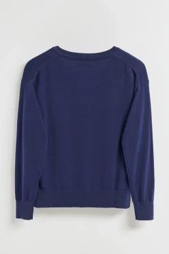 Polo Club Pulls*Pull en maille à col en V et logo brodé Rigby Go Bleu océan