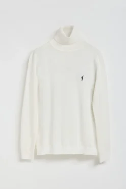 Polo Club Pulls*Pull en maille écru col montant et logo brodé Rigby Go Beige