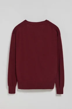 Polo Club Pulls*Pull en maille à col en V et logo brodé Rigby Go Grenat