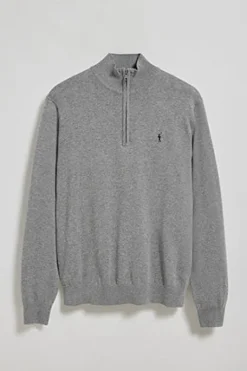 Polo Club Pulls*Pull en maille gris chiné zippé et logo brodé Rigby Go Gris Vigore