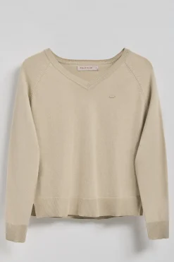 Polo Club Pulls*Pull en maille Katniss avec bouton nacré Beige