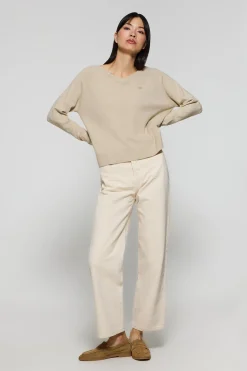 Polo Club Pulls*Pull en maille Katniss avec bouton nacré Beige