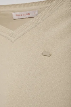 Polo Club Pulls*Pull en maille Katniss avec bouton nacré Beige