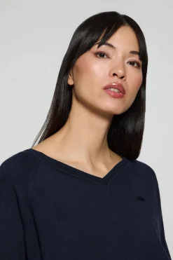 Polo Club Pulls*Pull en maille Katniss avec bouton nacré Bleu Marine