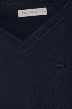 Polo Club Pulls*Pull en maille Katniss avec bouton nacré Bleu Marine