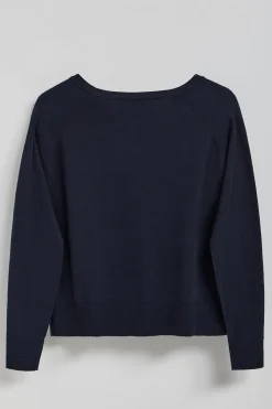 Polo Club Pulls*Pull en maille Katniss avec bouton nacré Bleu Marine