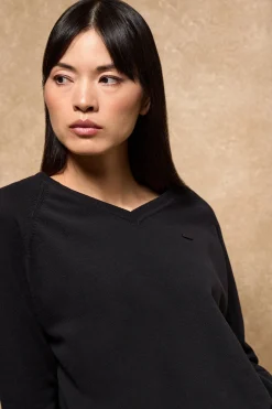 Polo Club Pulls*Pull en maille Katniss avec bouton nacré Noir