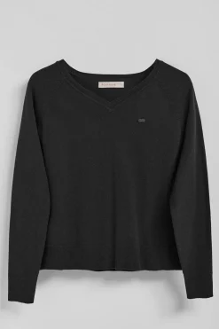 Polo Club Pulls*Pull en maille Katniss avec bouton nacré Noir