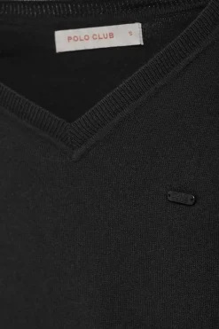 Polo Club Pulls*Pull en maille Katniss avec bouton nacré Noir