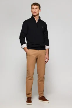 Polo Club Pulls*Pull en maille zippé et logo Rigby Go brodé Noir
