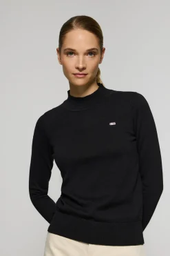 Polo Club Pulls*Pull en maille e avec col montant et bouton nacré PC Noir