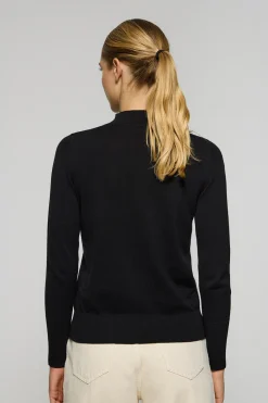 Polo Club Pulls*Pull en maille e avec col montant et bouton nacré PC Noir
