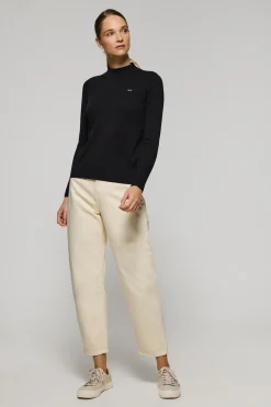 Polo Club Pulls*Pull en maille e avec col montant et bouton nacré PC Noir