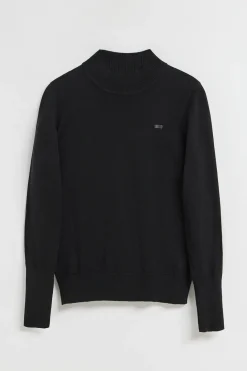 Polo Club Pulls*Pull en maille e avec col montant et bouton nacré PC Noir