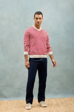 Polo Club Pulls*Pull en maille Seagull avec écusson nautique Rouge