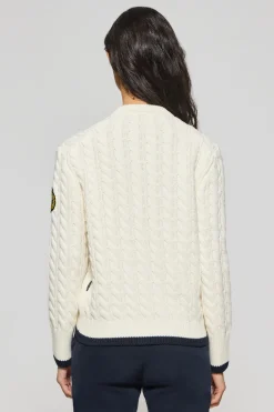 Polo Club Pulls*Pull en maille torsadée avec écusson Nautic Beige