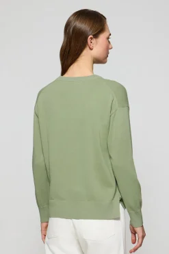 Polo Club Pulls*Pull en maille à col ras du cou et logo brodé Rigby Go Vert jade